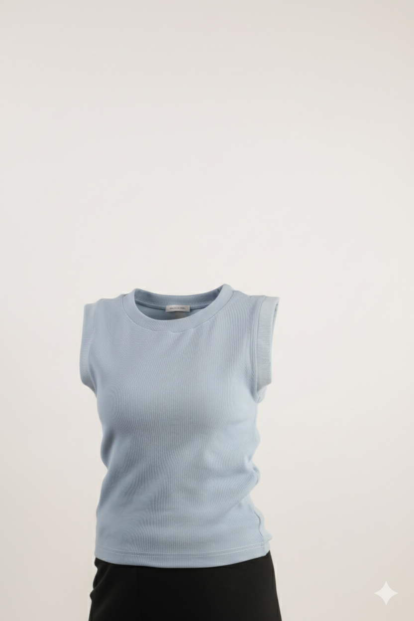 Sleeveless Ribbed Knit Top