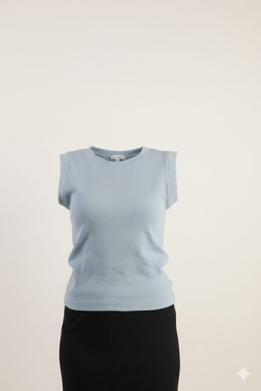 Sleeveless Ribbed Knit Top