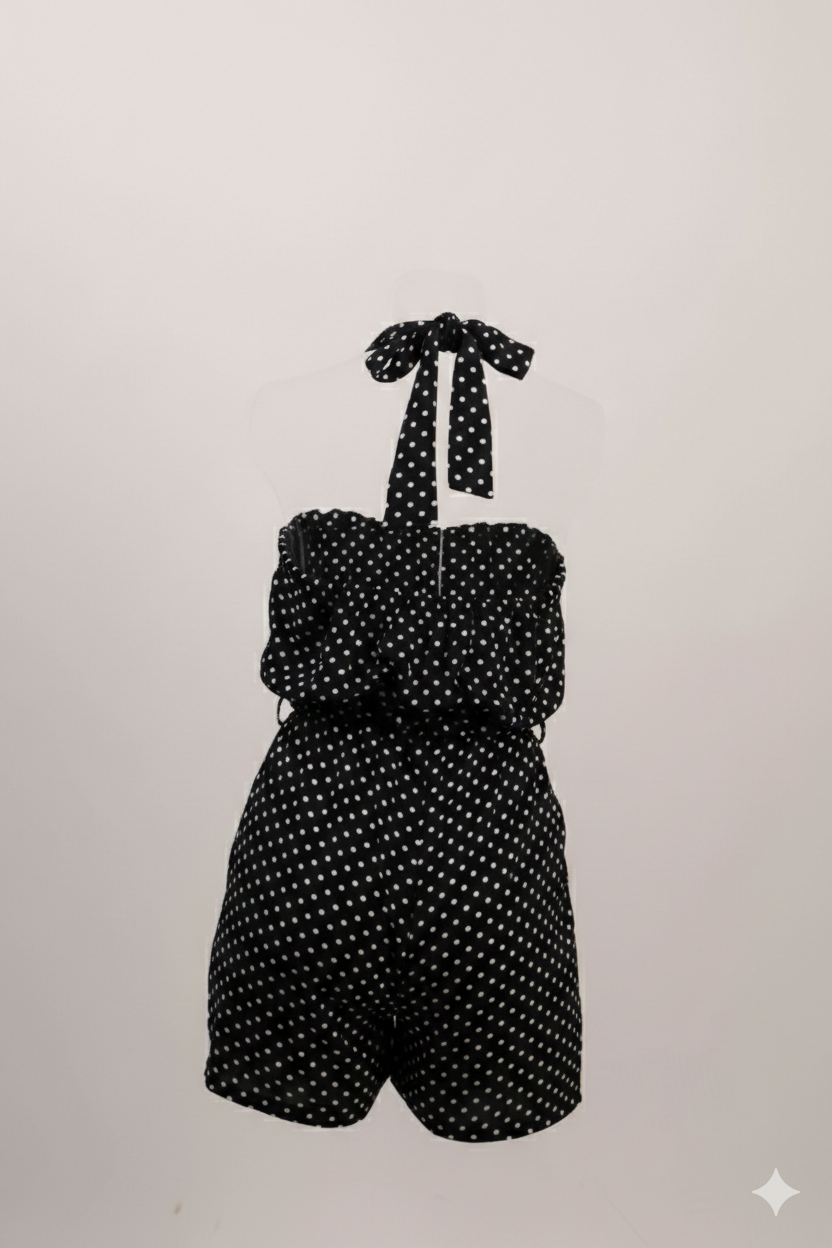 Halter Neck Polka Dots Jumpsuit