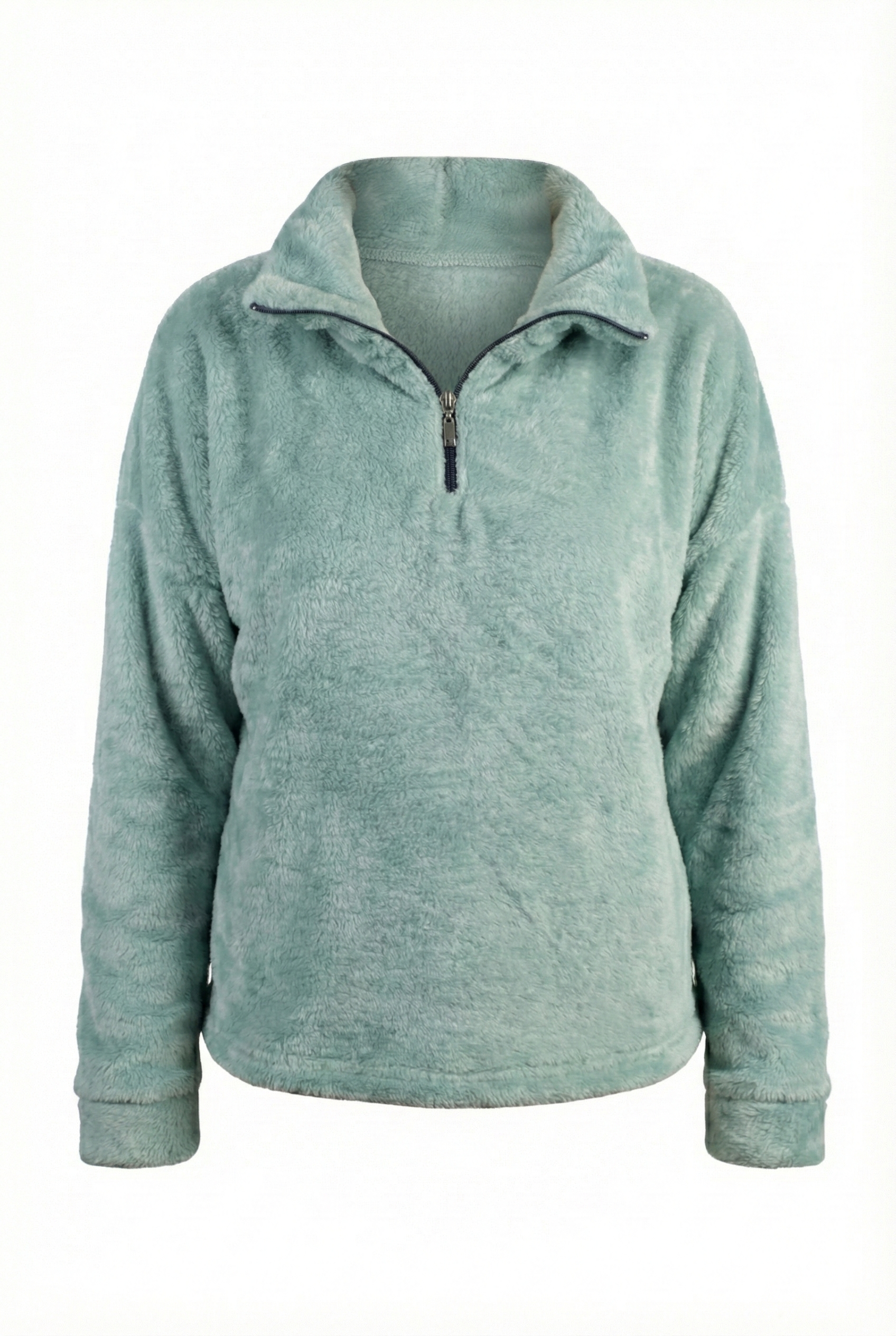 Half Zip Drop Shoulder Top