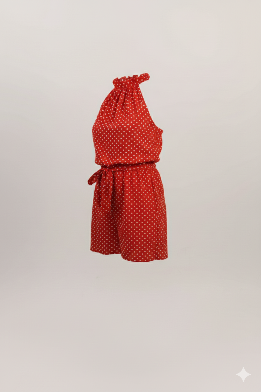 Halter Neck Polka Dots Jumpsuit