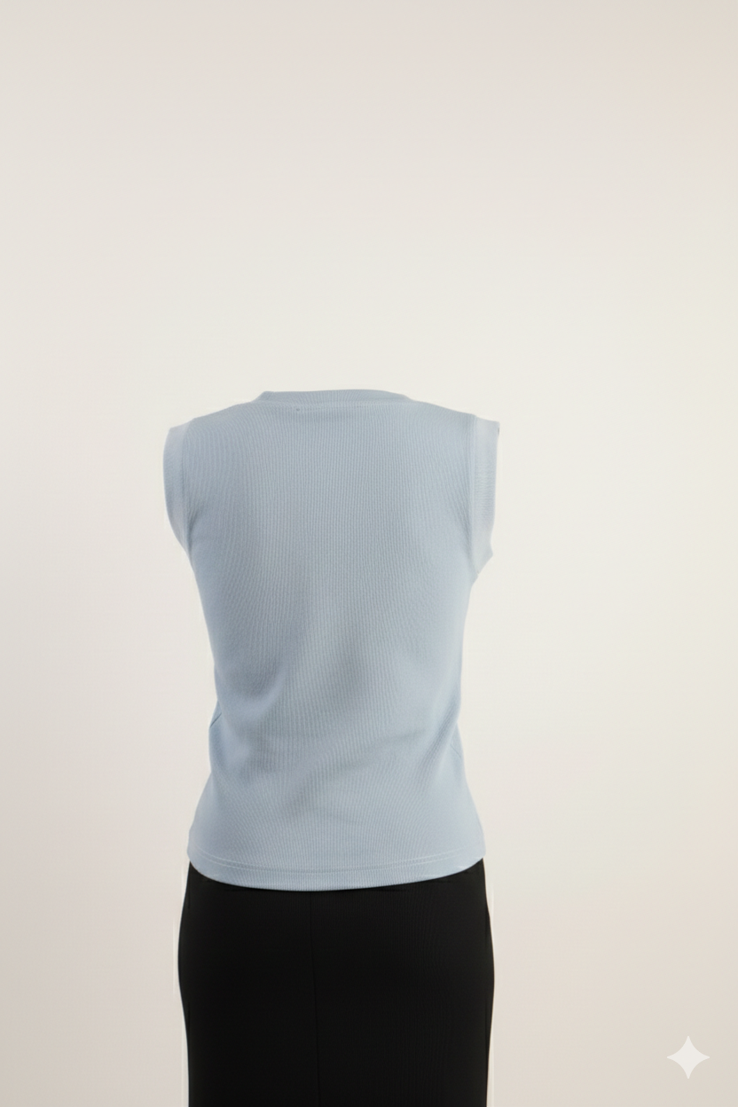 Sleeveless Ribbed Knit Top