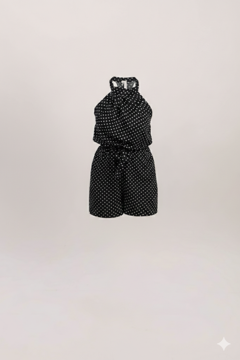 Halter Neck Polka Dots Jumpsuit