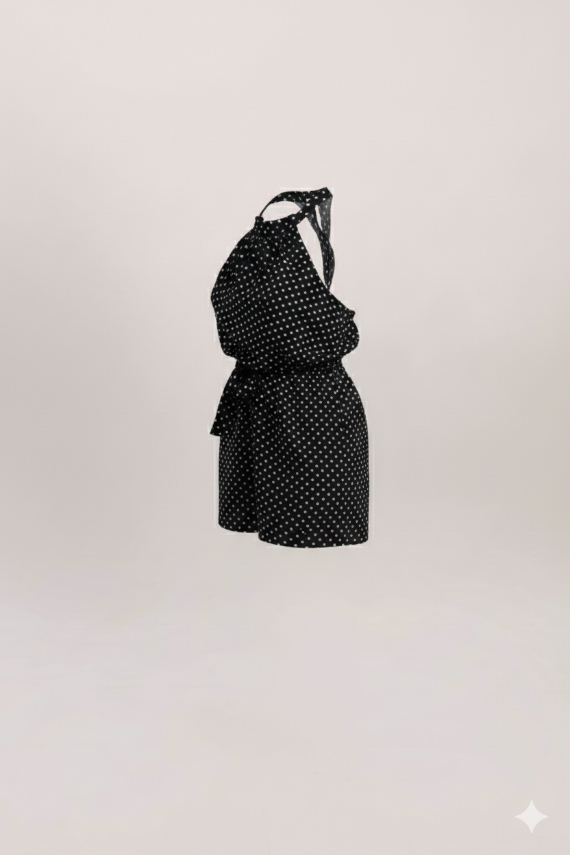 Halter Neck Polka Dots Jumpsuit