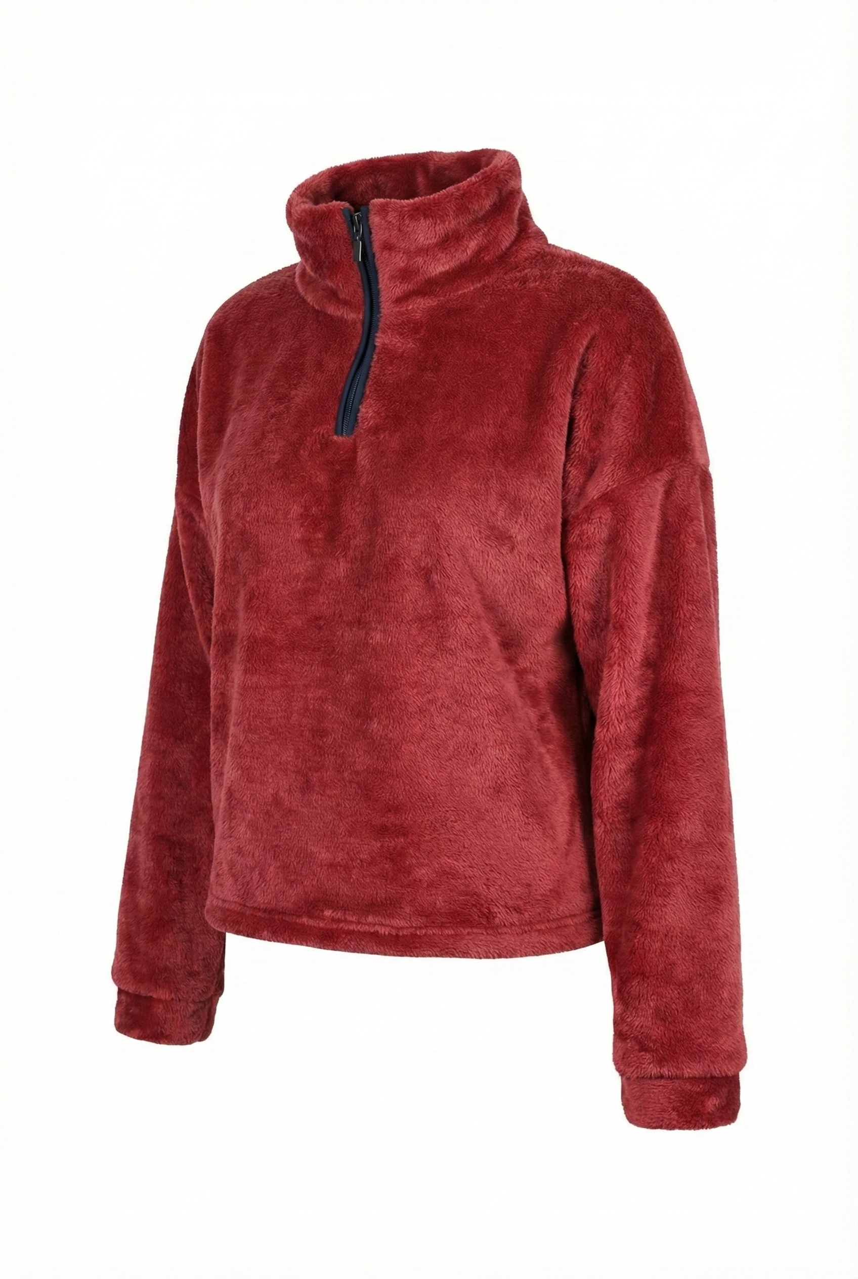 Half Zip Drop Shoulder Top