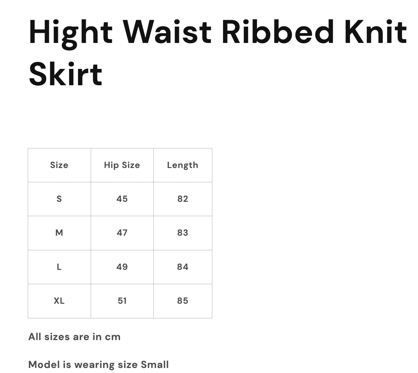 High Waist Ribbed Knit Skirt