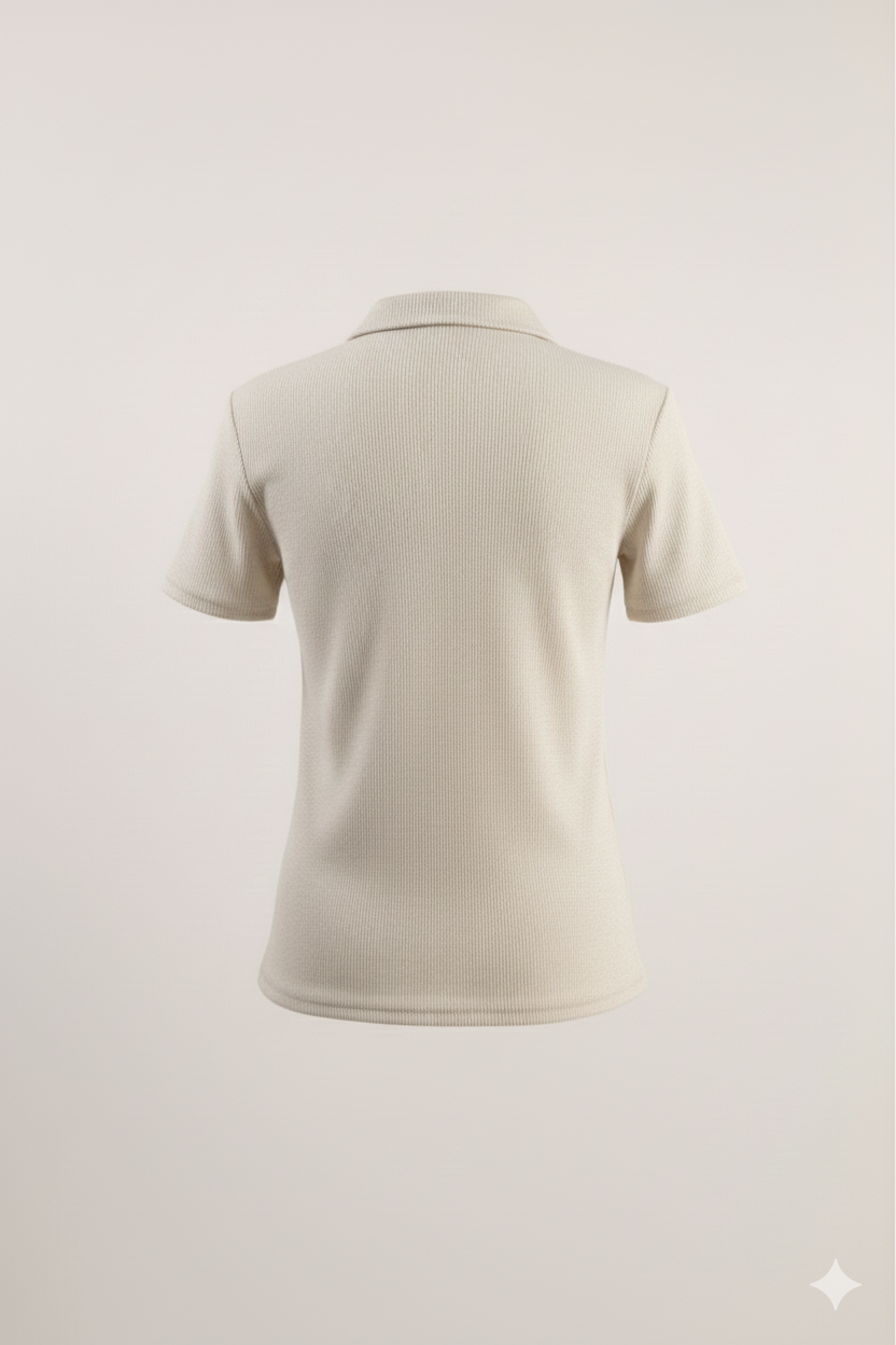 Half Sleeve Ribbed Knit Top