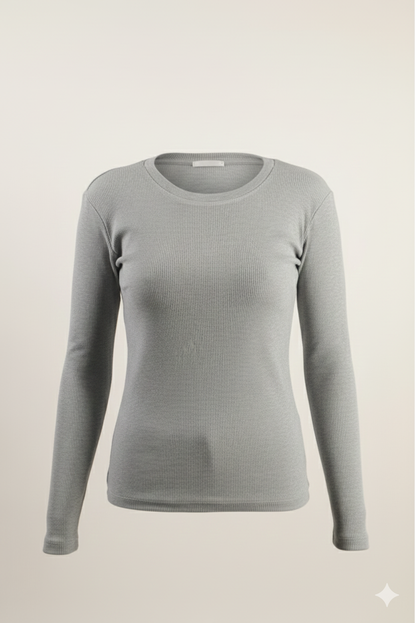 Long Sleeve Ribbed Knit Top