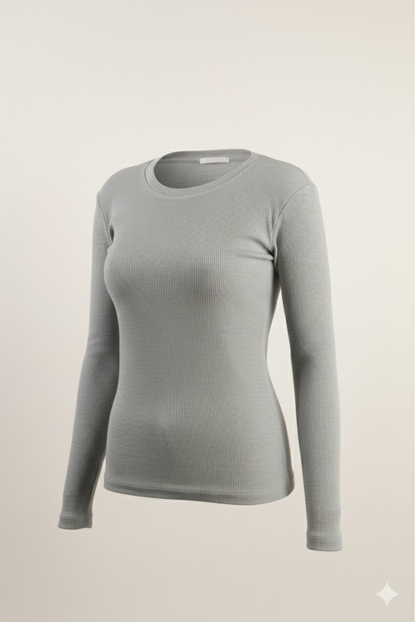 Long Sleeve Ribbed Knit Top