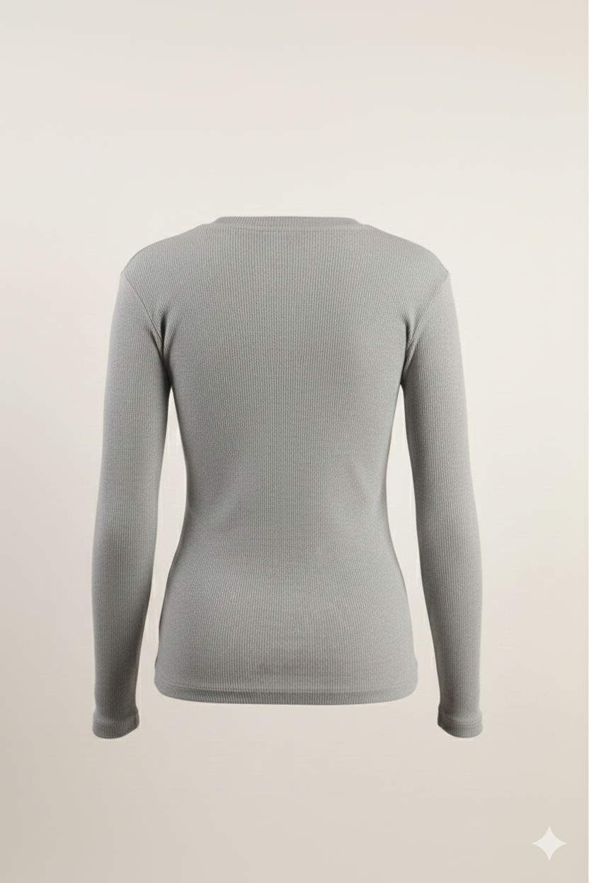 Long Sleeve Ribbed Knit Top