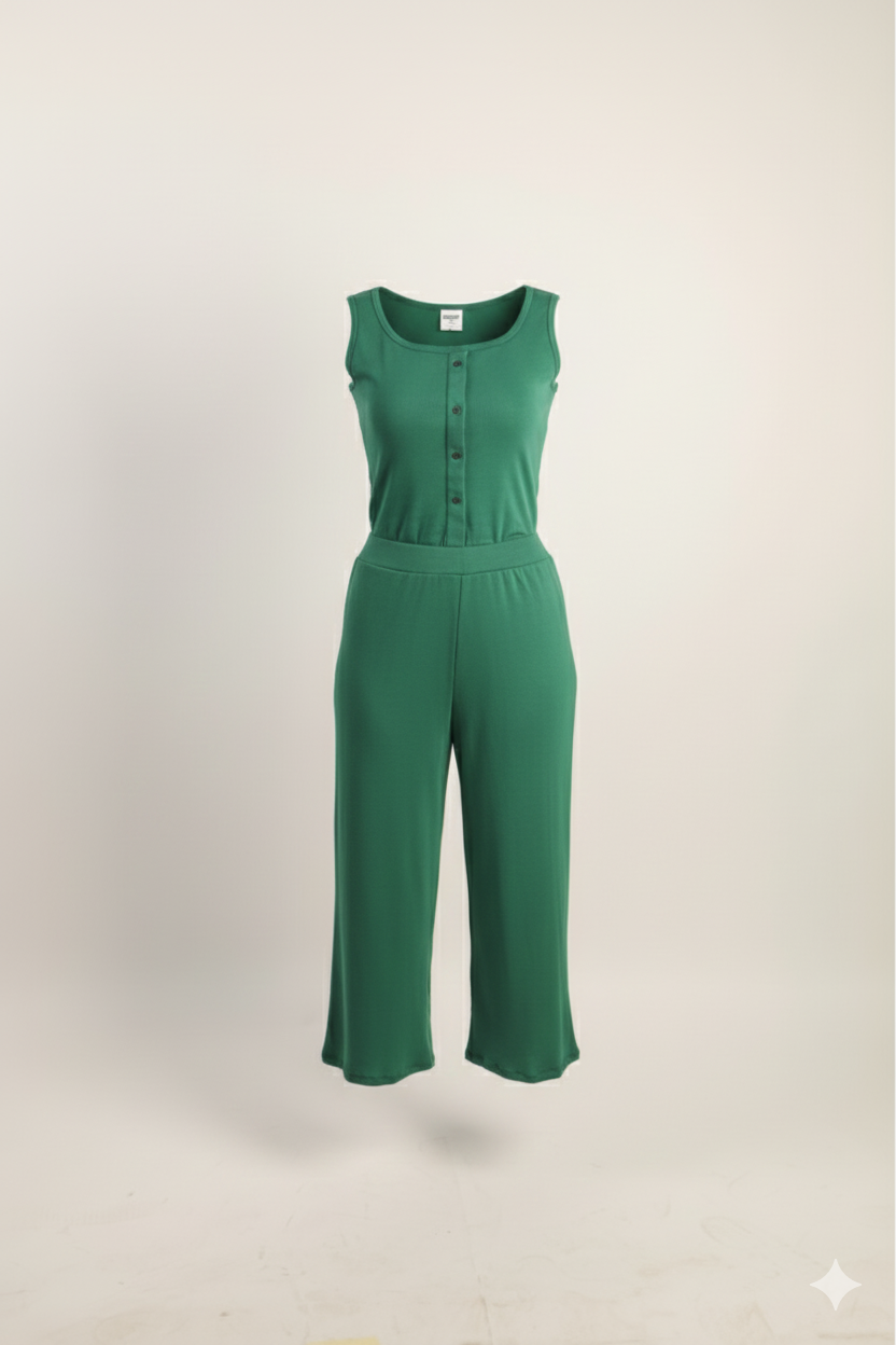 Button Front Ribbed Knit Top