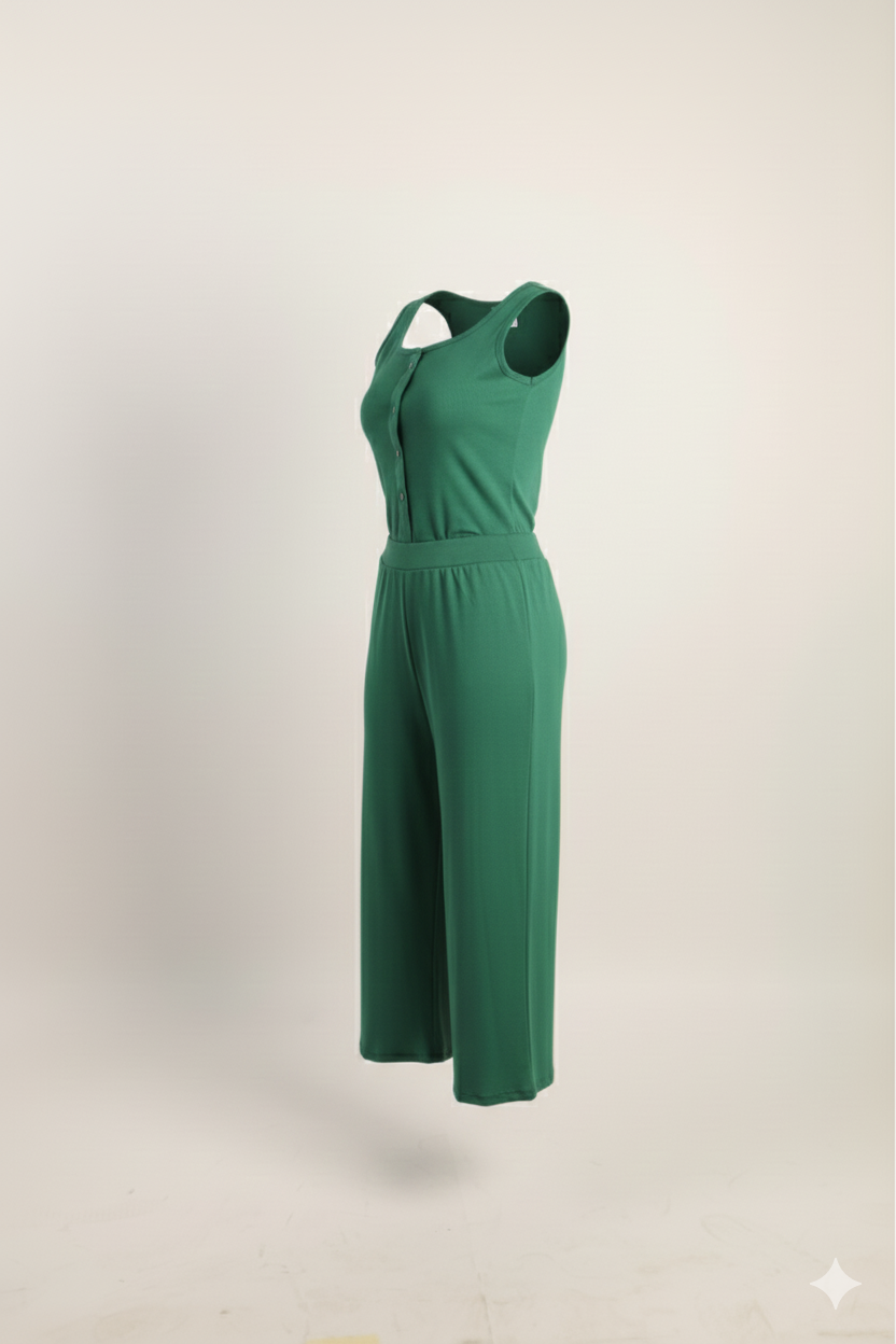 Ribbed Knit Wide Leg Pants