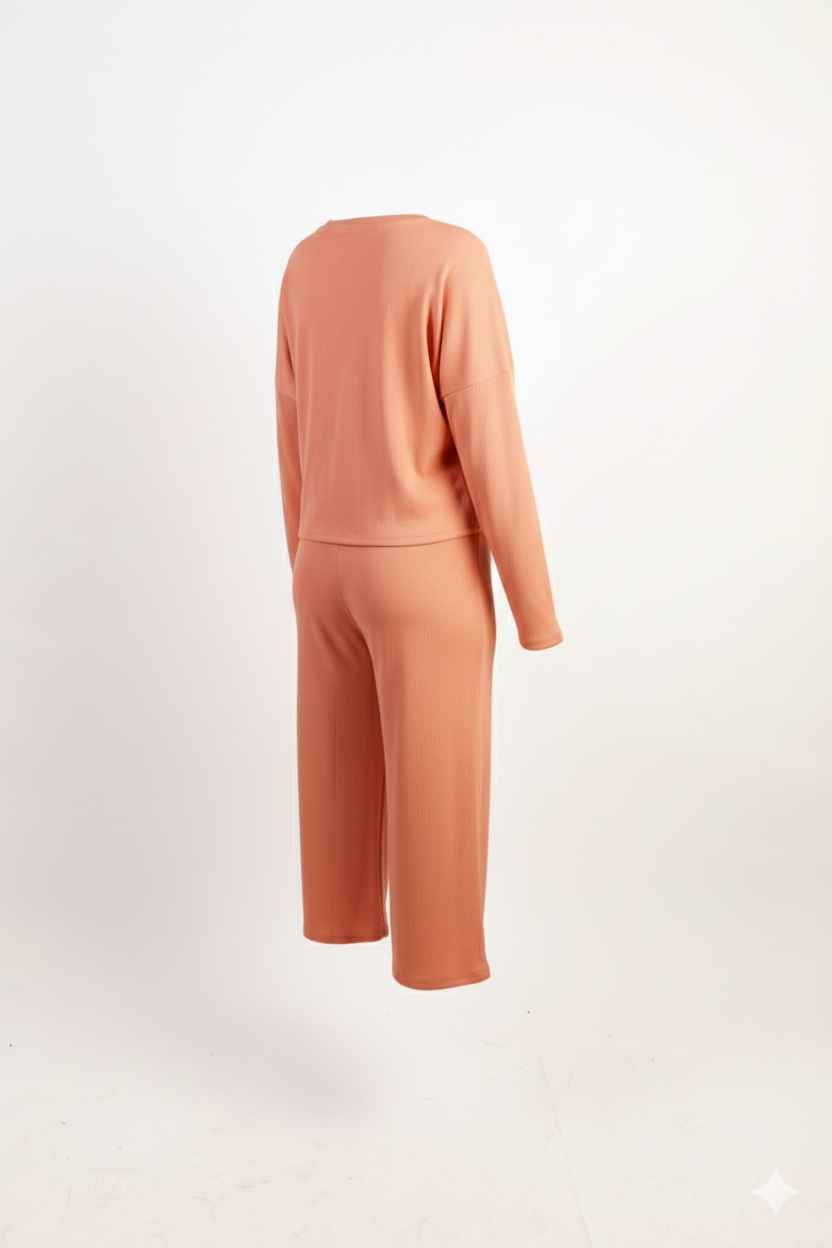 Ribbed Knit Oversized Tee