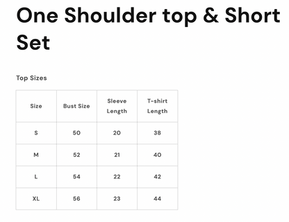 One Shoulder top & Short Set