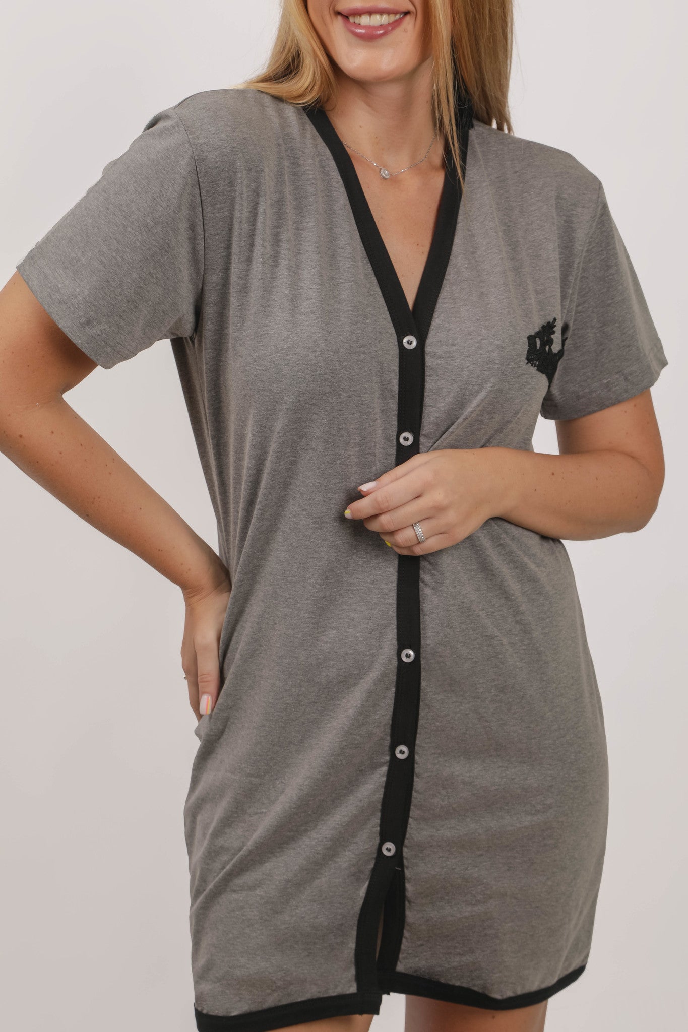 Button Front Sleepshirt