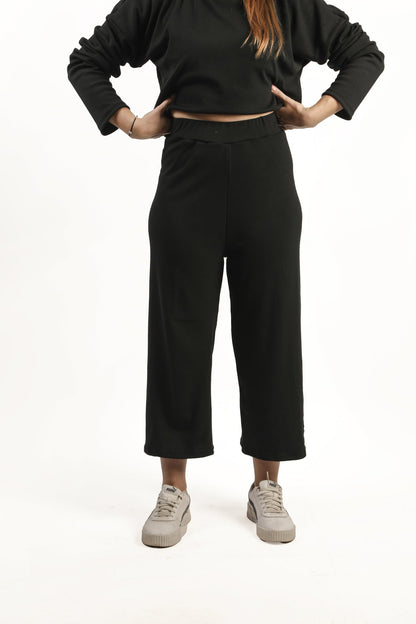 Ribbed Knit Wide Leg Pants